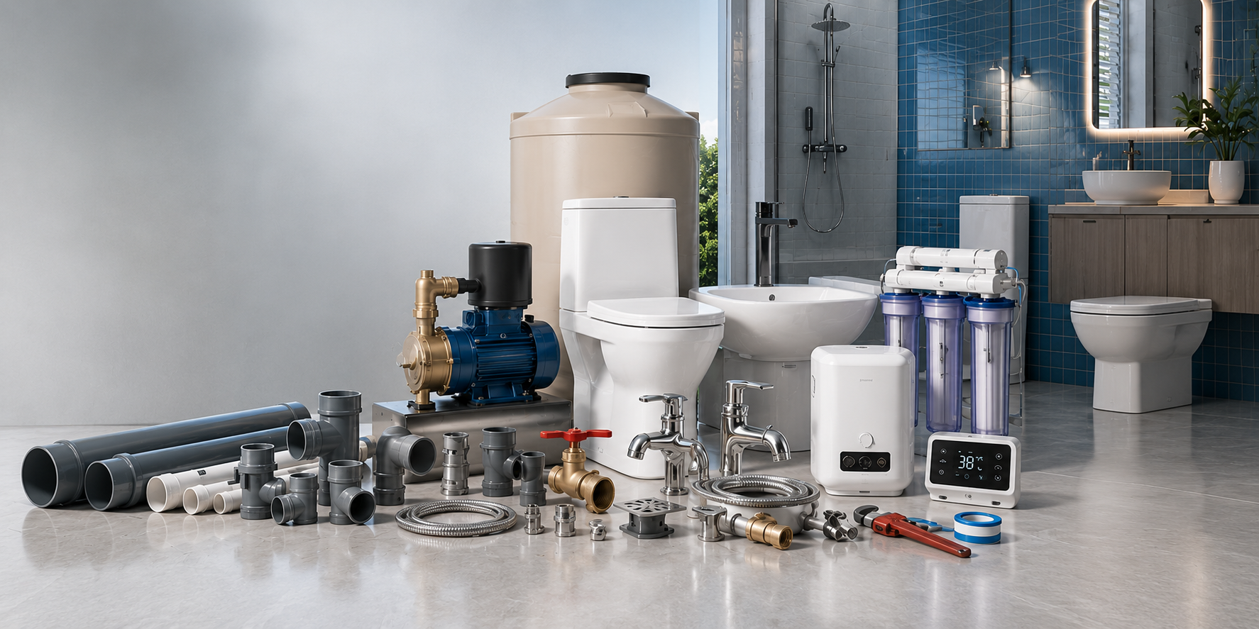 Produk Plumbing & Sanitary dan material proyek di TB Sri Rejeki