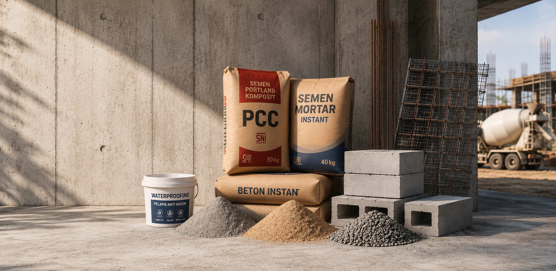 Produk Semen & Beton dan material proyek di TB Sri Rejeki