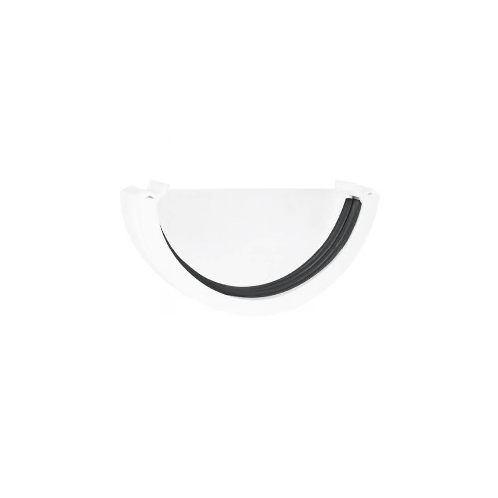 112mm Half Round External Stopend White