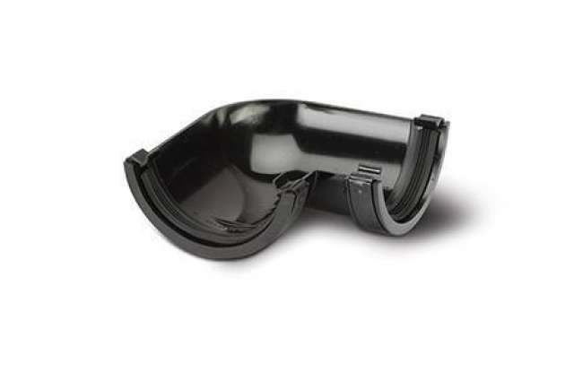 112mm Half Round Gutter Angle 90 Degree Black