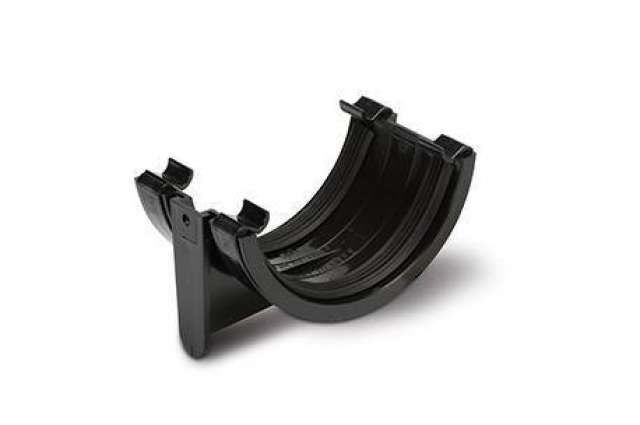 112mm Half Round Gutter Union Bracket Black