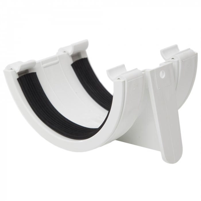 112mm Half Round Joint / Union Bracket White