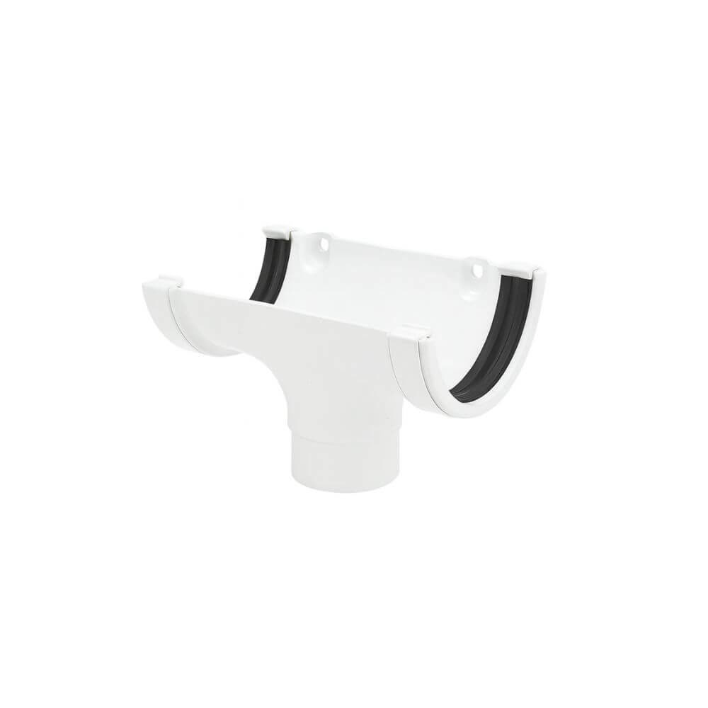 112mm Half Round Running Outlet White