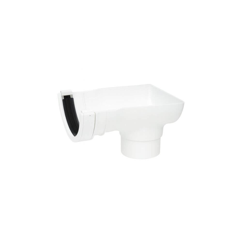 112mm Half Round Stopend Outlet White