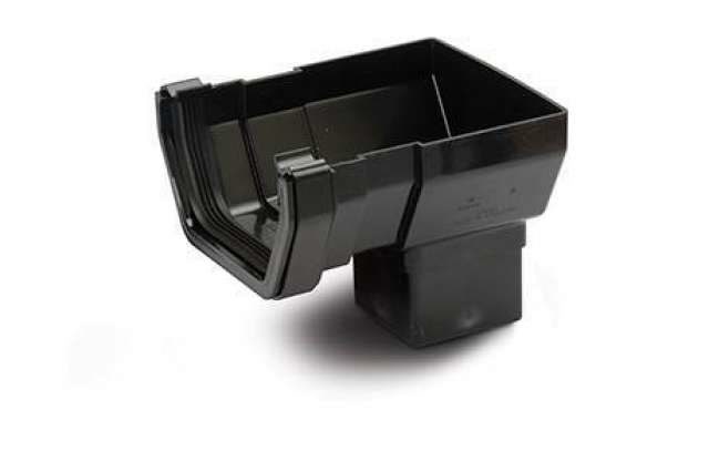 114mm Square Stop End Outlet Black