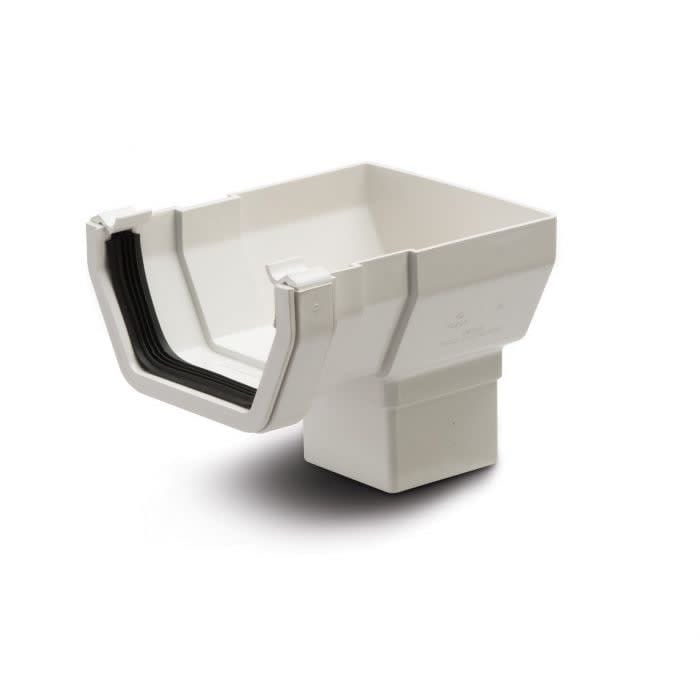114mm Square Stop End Outlet White