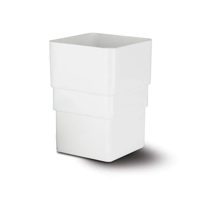 65mm Square Downpipe Connector White