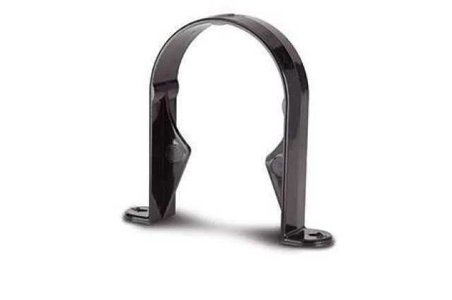 68mm Round Downpipe Socket Bracket Black
