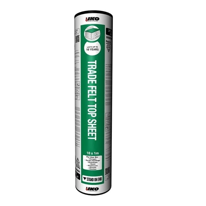 Green IKO Trade Roofing Felt Top Sheet Mineral 1m x 10m (10m2/Roll)