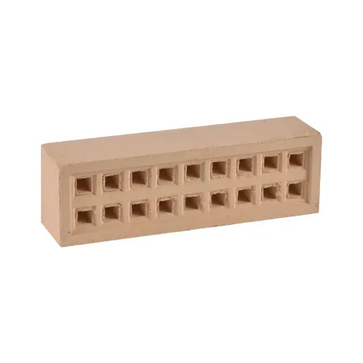 215mm x 65mm Square Hole Clay Air Brick Buff (9" x 3")
