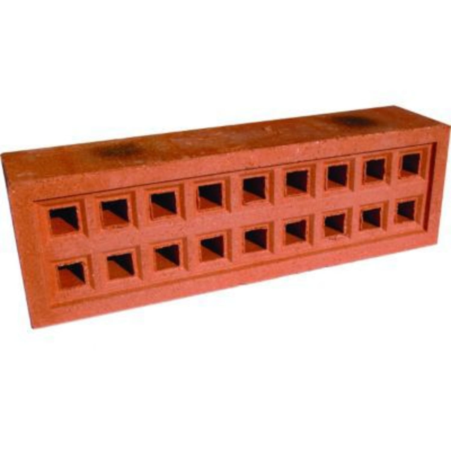 215mm x 65mm Square Hole Clay Air Brick Red (9" x 3")
