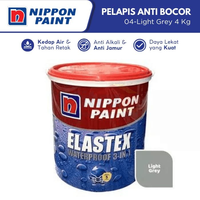 Nippon Elastex Cat Lapisan Anti Bocor 04-light Grey 4 Kg