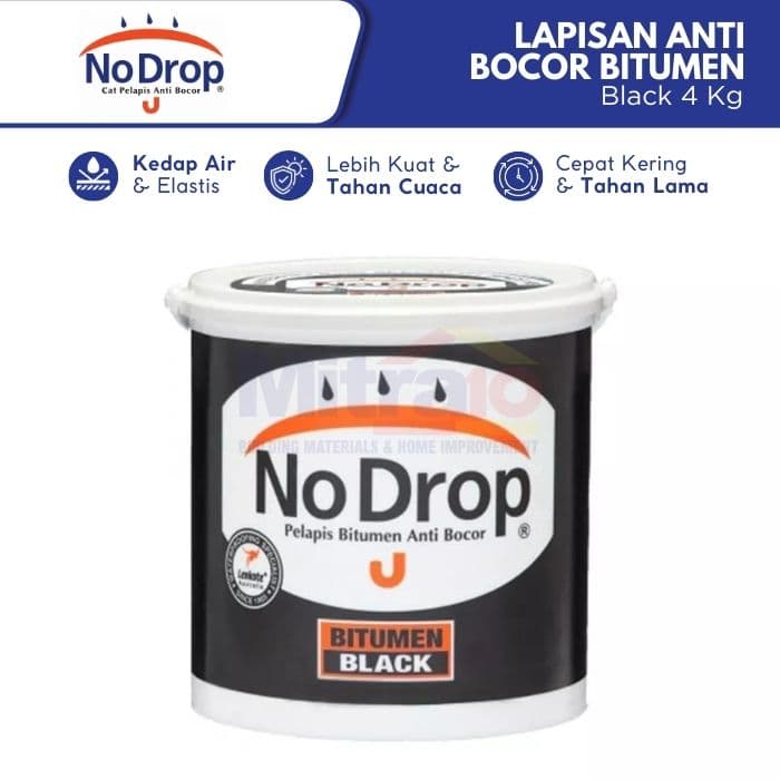 No Drop Cat Lapisan Anti Bocor Bitumen Black 4 Kg