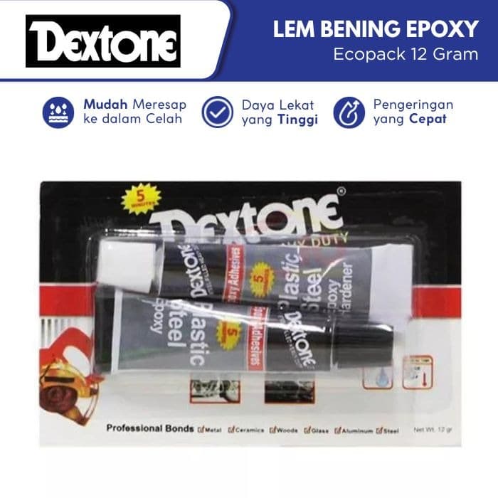 Dextone Lem Hitam Epoxy Ecopack 12 Gram