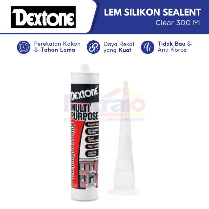 Dextone Lem Silicone Sealent Tabung Clear 300 Ml
