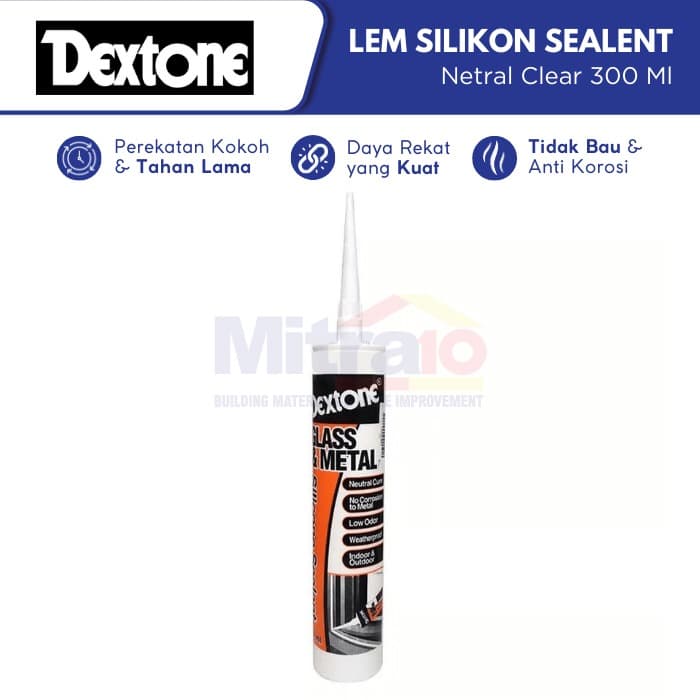 Dextone Lem Silicone Sealent Tabung Netral Clear 300 Ml