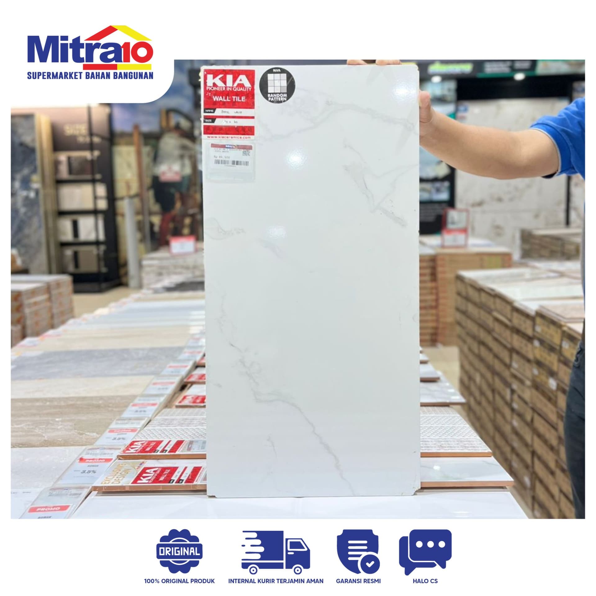 Kia Keramik Dinding WT.KW.I 30 × 60 cm REC Beryl White