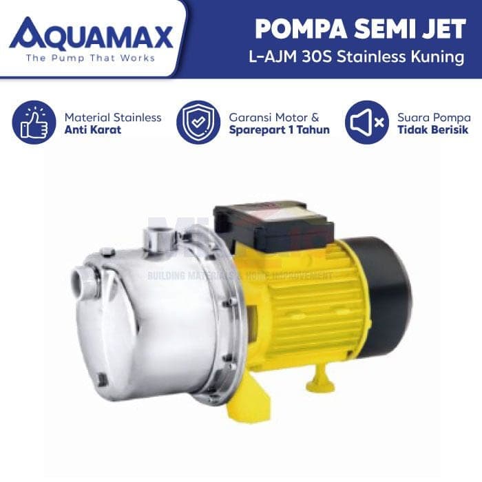 Aquamax Pompa Semi Jet L-AJM 30S Stainless Kuning
