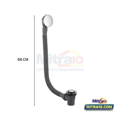 Ceramax Afur Lubang Pembuangan Air Bathtub AF-A1840-B 7cm X 4cm X 68cm Abu
