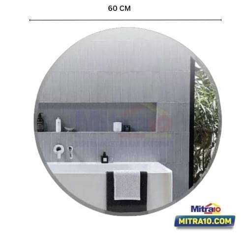 Ceramax Cermin Bulat Kamar Mandi Turin 60 cm Silver
