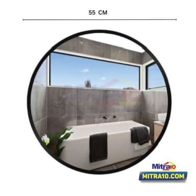 Ceramax Cermin Kamar Mandi Bulat Novara Black WFR001 55 cm