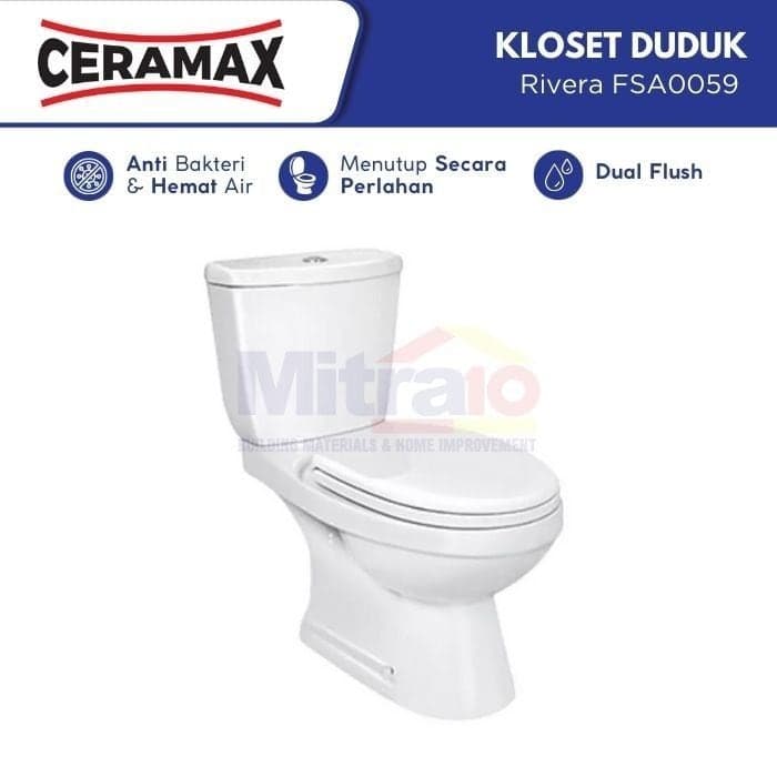 Ceramax Closet Duduk Dua Bagian Rivera FSA0059 Putih