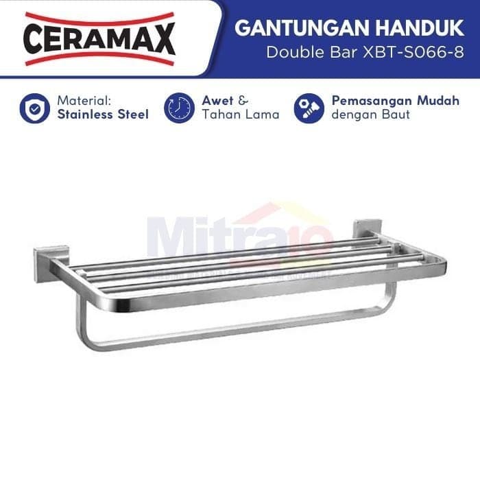 Ceramax Gantungan Handuk Stainless Double Bar XBT-S066-8