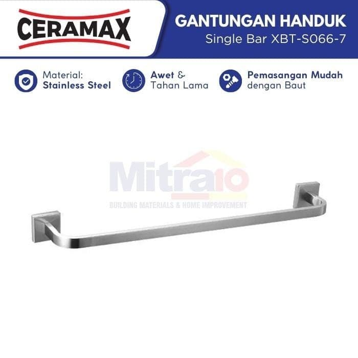 Ceramax Gantungan Handuk Stainless Single Bar XBT-S066-7