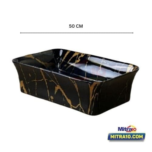 Ceramax KHEYA H446C1010 Wastafel Diatas Meja Hitam Marble