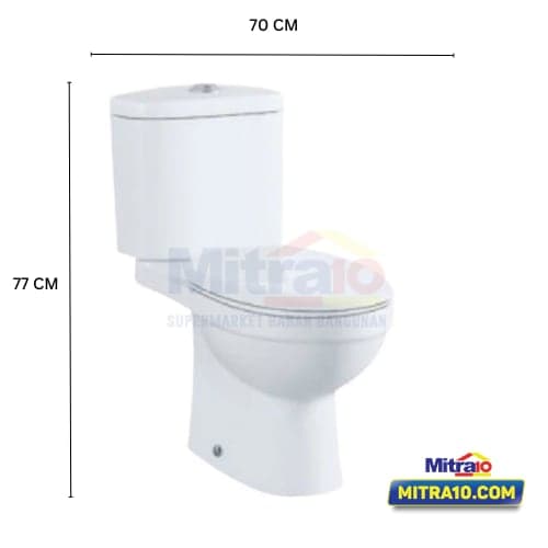 Ceramax Kloset Duduk Dua Bagian FSD015A 37cm x 70cm x 77cm Putih