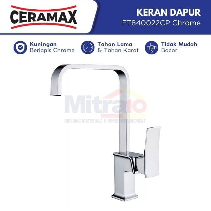 Ceramax Kran Wastafel Cuci Piring Dapur Chrome FT840022CP