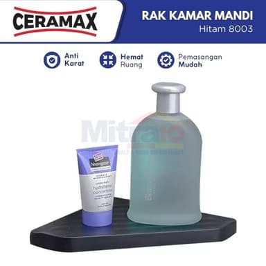 Ceramax Rak Sudut Kamar Mandi 8003 Hitam