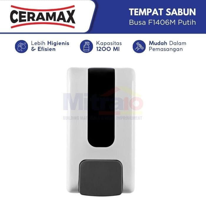 Ceramax Tempat Sabun Busa Manual Dengan Sensor F1406M 1200 Ml Putih