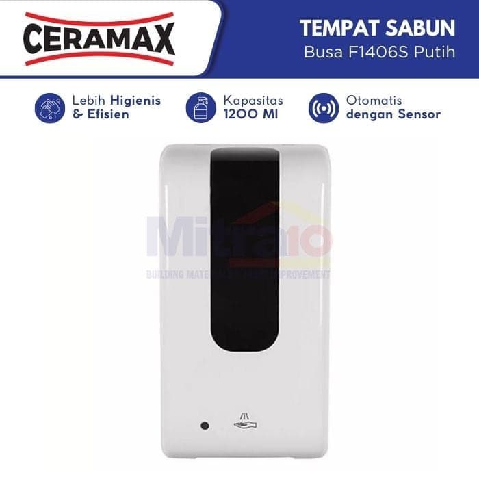 Ceramax Tempat Sabun Busa Otomatis Dengan Sensor F1406S 1200 Ml Putih