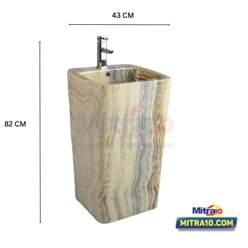 Ceramax Wastafel Alas Basin FSB7004SJ P: 43cm L: 37cm T: 82cm Marmer Coklat