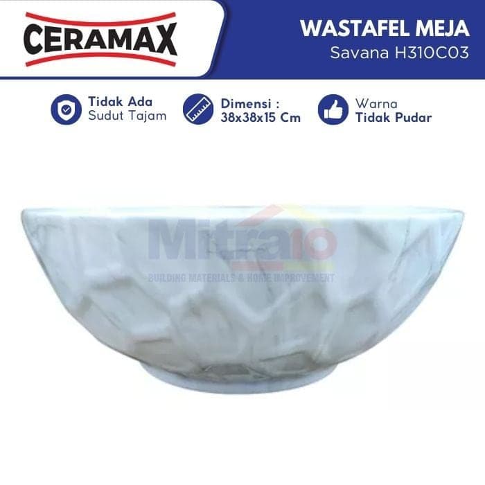 Ceramax Wastafel Atas Meja Savana H310C03 Coklat