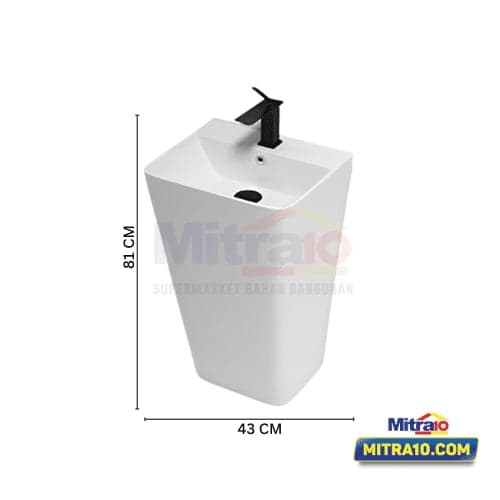 Ceramax Wastafel FSB0536XQ 82cm x 43cm x 37cm Putih