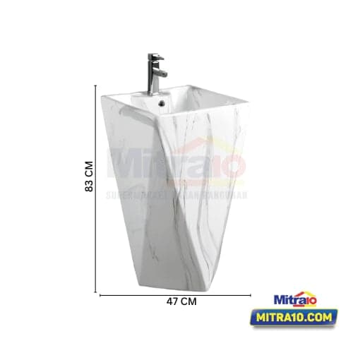 Ceramax Wastafel FSB7020SJ 47cm x 47 cm x 83 cm Marmer