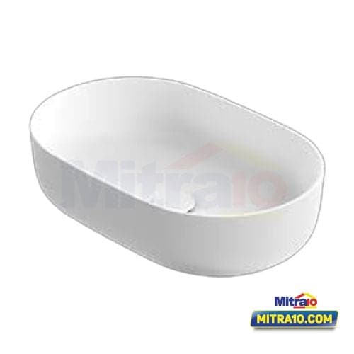 Ceramax Watafel Atas Meja Myla YL1362 Artstone Oval Putih
