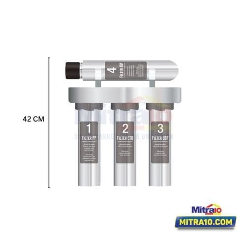 Fluid Filter Air Stainless Empat Tahap Filtrasi 15cm x 42cm x 38cm Chrome