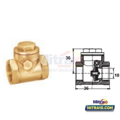 Fluid Katup Check Brass 3/4 Inch YL402 Kuning
