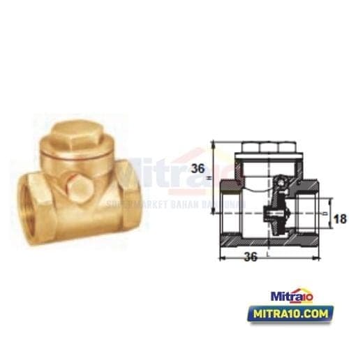 Fluid Katup Check Brass 3/4 Inch YL402 Kuning