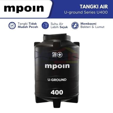 Mpoin Tangki Air U-ground Series U400 350 L Hitam