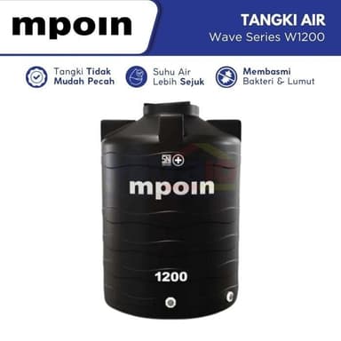 Mpoin Tangki Air Wave Series W1200 1200 L Hitam