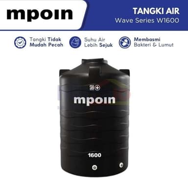 Mpoin Tangki Air Wave Series W1600 1600 L Hitam