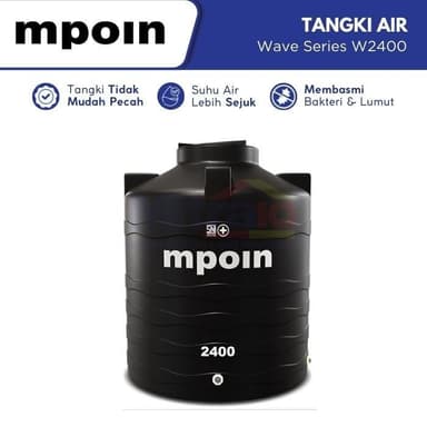 Mpoin Tangki Air Wave Series W2400 2300 L Hitam