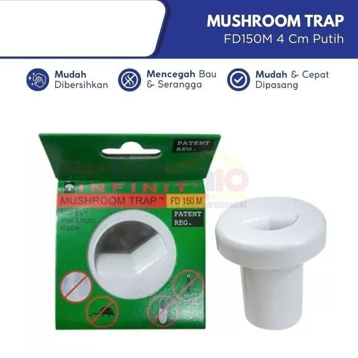 Mushroom Trap Anti Bau Dan Serangga FD150M 4 cm Putih