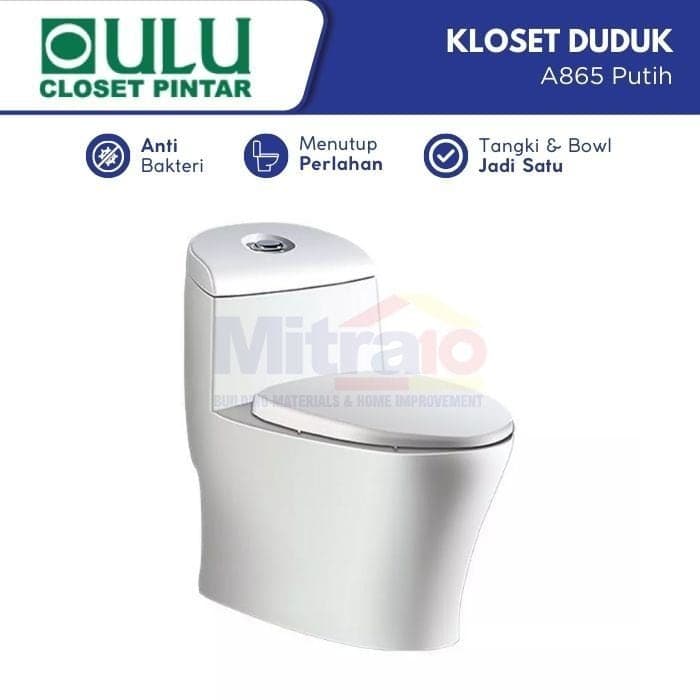 Oulu Kloset Duduk Satu Bagian A865 Putih