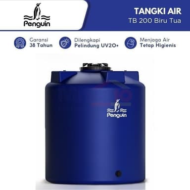 Penguin Tangki Air TB 200 2000 L Biru Tua Plastik (Pre Order)
