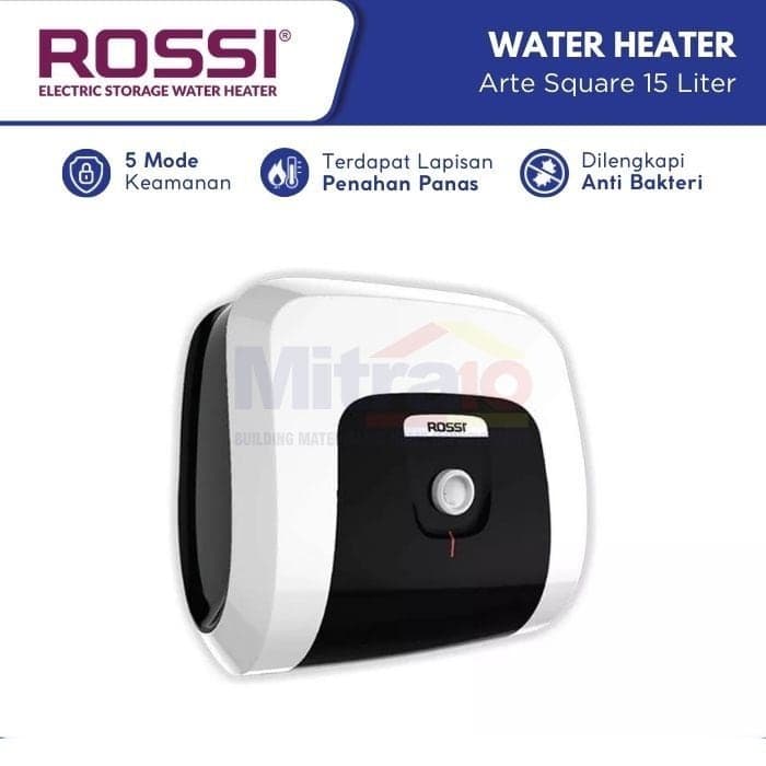 Rossi Water Heater Listrik Arte Square 15 Liter Putih